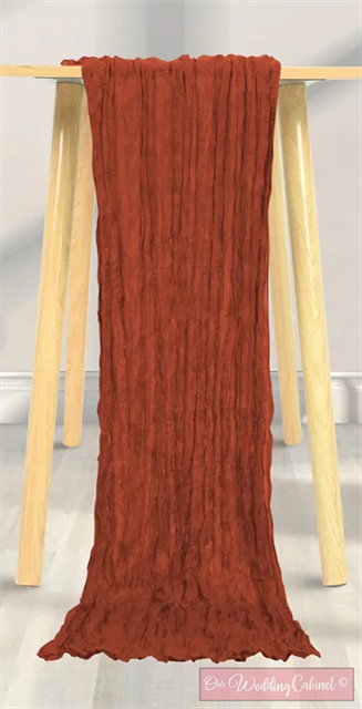 Cheesecloth Table Runner, Terracotta (120"x20")