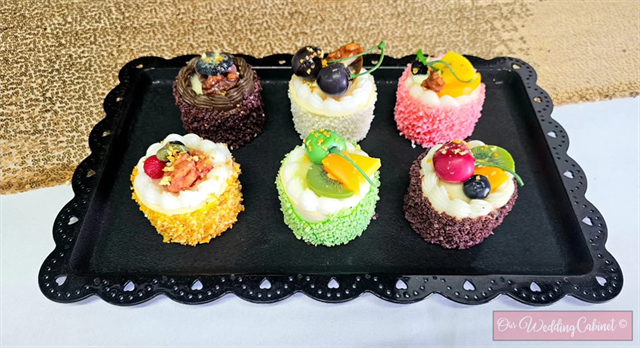 Black Rectangular Dessert Tray