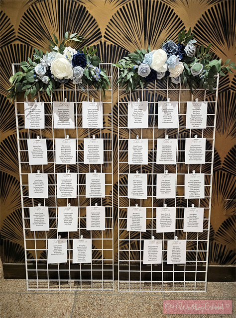 2'x5' Grid Panel Seating Chart, White (x30 White Clips included)