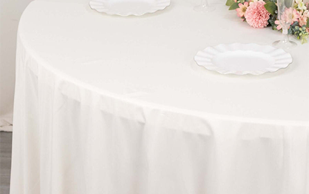Ivory Poly Tablecloth (60" Round)